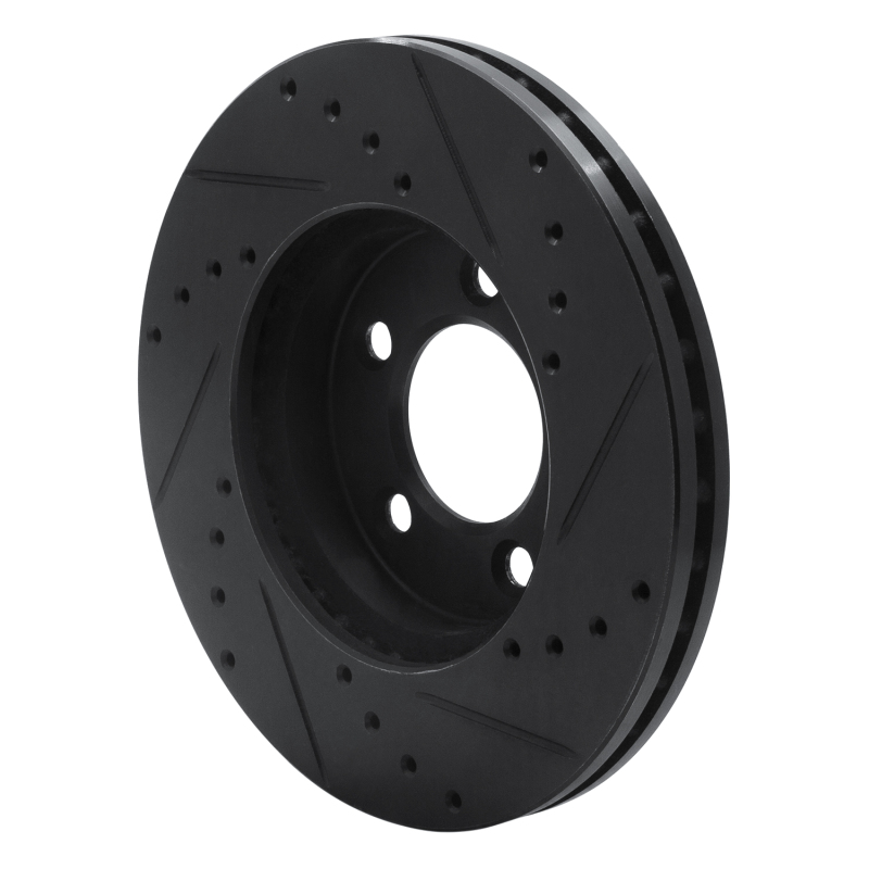 Ford Thunderbird Brake Rotor (1) - Front Left - R1 Concepts - Drilled & Slotted - Black - `91-`00